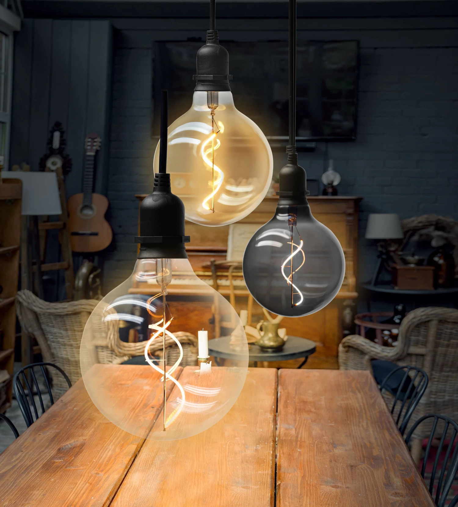 3er Set Designleuchte Glow Mit Netzstecker G In Smoky, Klar, Gold – Bild 3