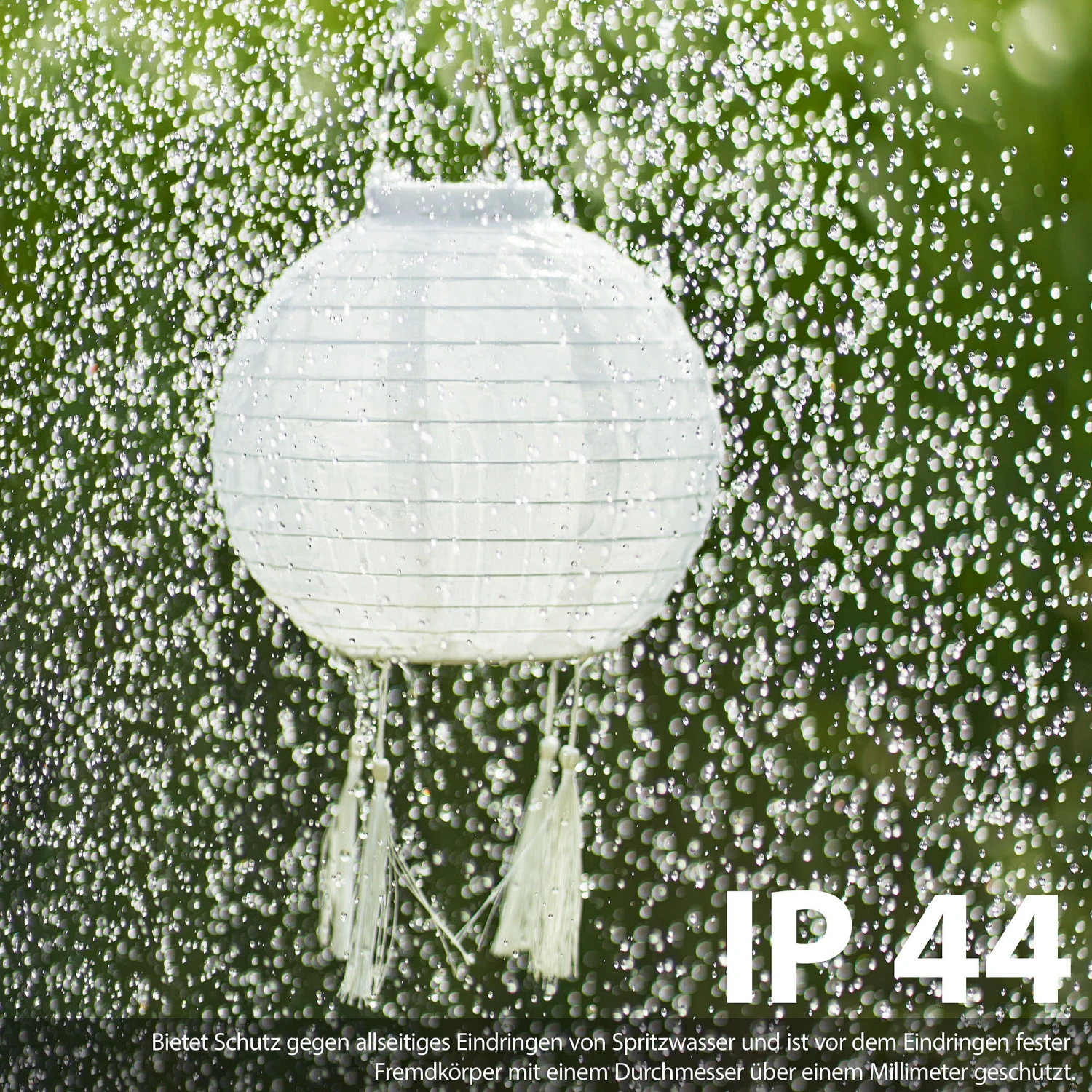 LED Lampion 2er-Set Solar Quaste Lampenkette SOLARBETRIEBEN In Weiß – Bild 3