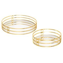 Spiegel-Tablett In Gold