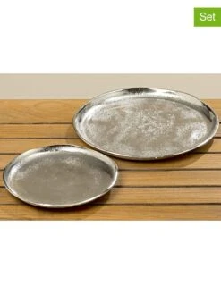 2er-Set: Dekoteller "Flaire" In Silber