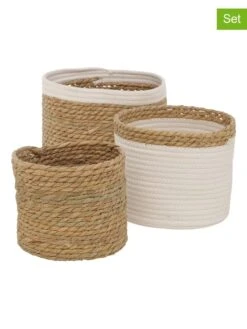 3er-Set: Aufbewahrungskörbe "Alisia" In Natur/ Weiß