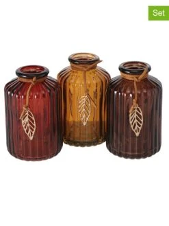 3er-Set: Vasen "Bilona" In Braun - (H)10 Cm