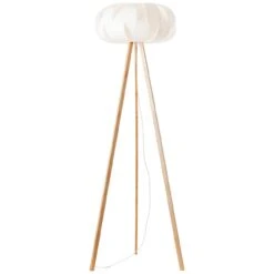 BRILLIANT Standleuchte, Dreibeinig Addi ⌀ 68 Cm In Holz Hell/weiß
