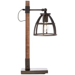 BRILLIANT Tischleuchte Matrix Wood 53x18,5x36 Cm In Schwarz Stahl/holz