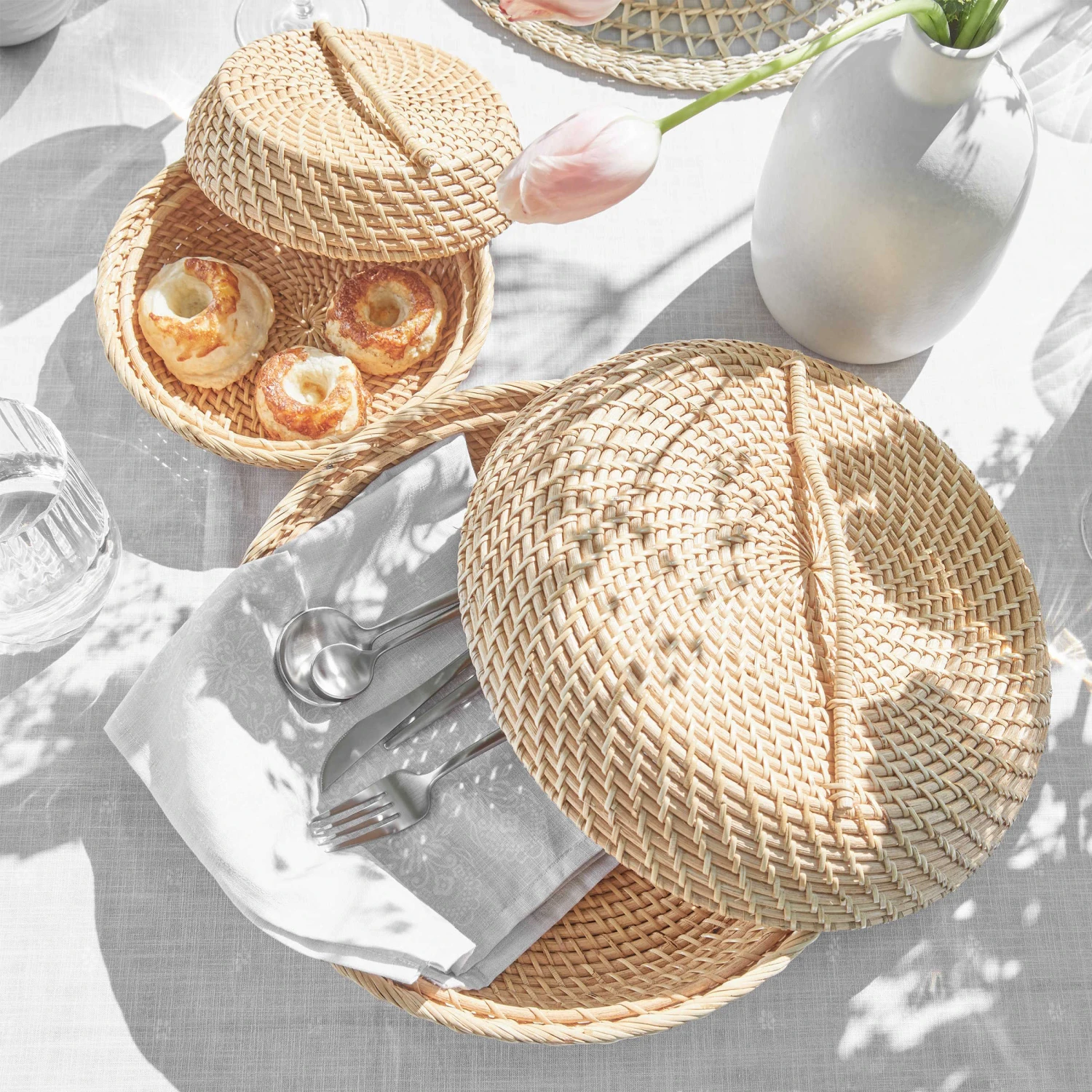 Korbschale Rattan Ø20cm RONDA In Natur – Bild 2