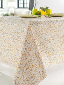 Wachstuchtischdecke "Canopee" In Gelb/ Weiß