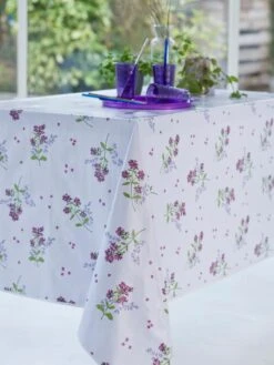 Wachstuchtischdecke "Sureau" In Lila/ Weiß