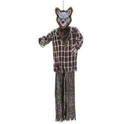 Halloween Figur Wolfsmensch In Grau - Höhe: 160cm