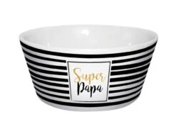 Müslischale Super Papa Streifen In Schwarz - 400 Ml