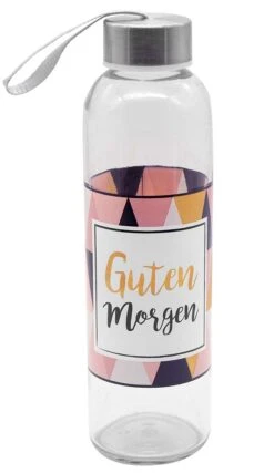 Trinkflasche Guten Morgen Glas In Bunt - 500 Ml