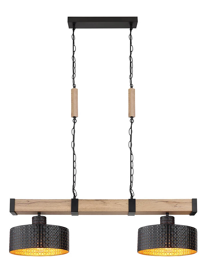 Hängeleuchte "Rielly" In Hellbraun/ Schwarz - (L)80 X (B)25 X (H)120 Cm – Bild 3