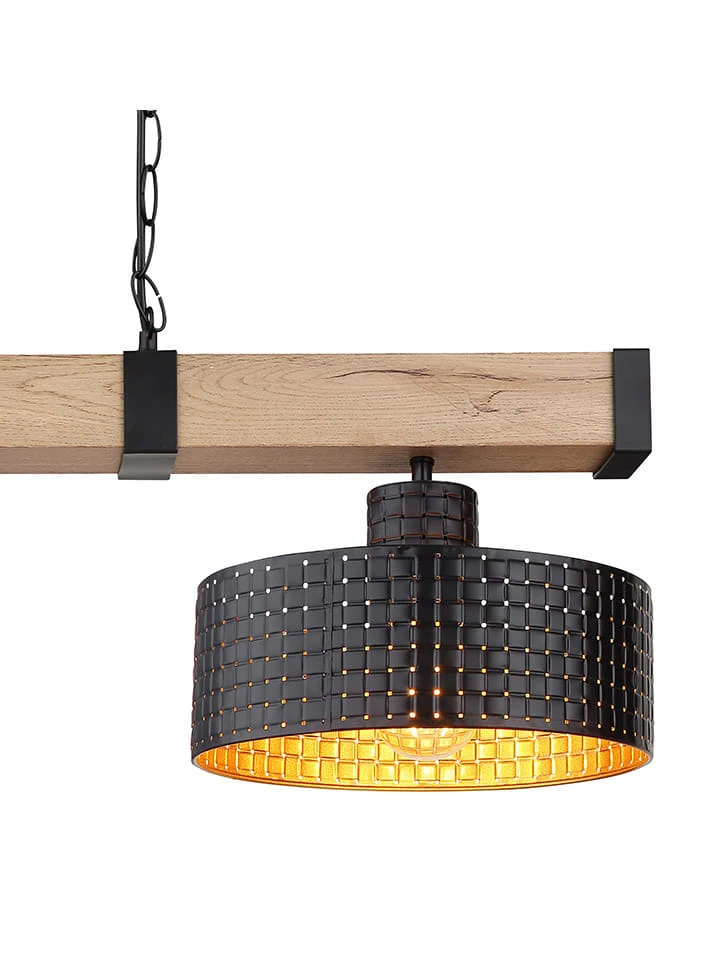 Hängeleuchte "Rielly" In Hellbraun/ Schwarz - (L)80 X (B)25 X (H)120 Cm – Bild 5