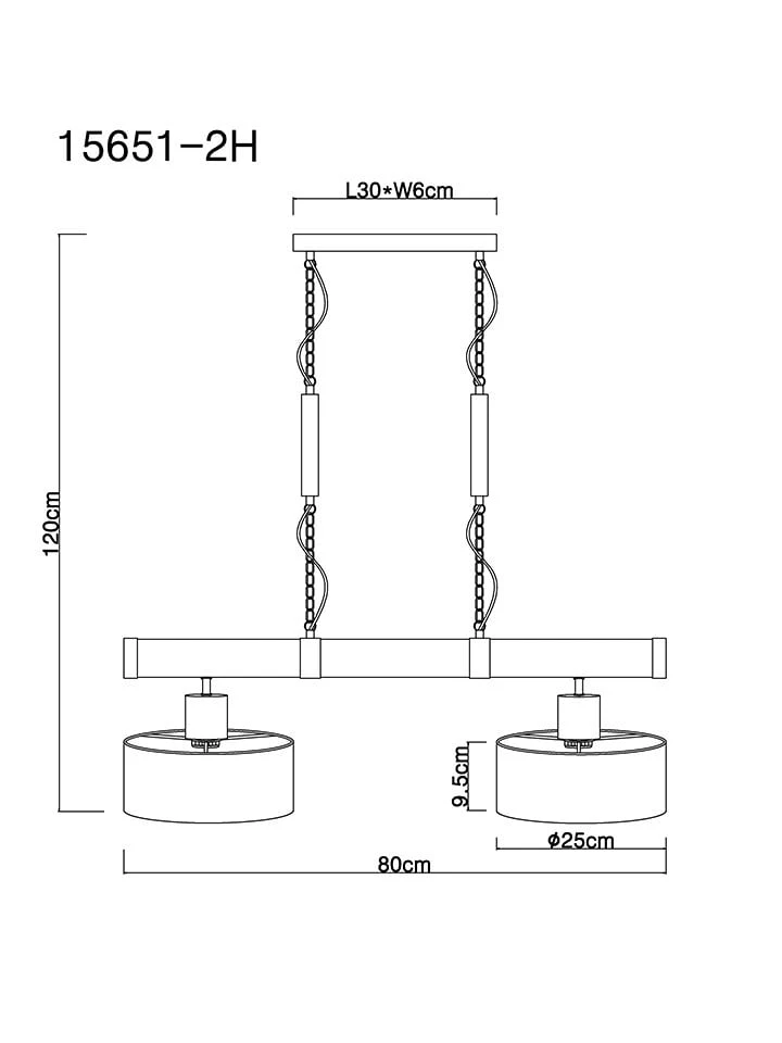 Hängeleuchte "Rielly" In Hellbraun/ Schwarz - (L)80 X (B)25 X (H)120 Cm – Bild 6