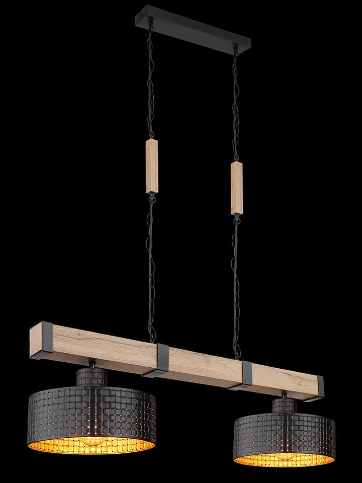 Hängeleuchte "Rielly" In Hellbraun/ Schwarz - (L)80 X (B)25 X (H)120 Cm – Bild 7