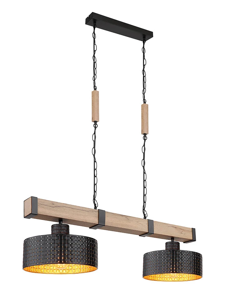 Hängeleuchte "Rielly" In Hellbraun/ Schwarz - (L)80 X (B)25 X (H)120 Cm