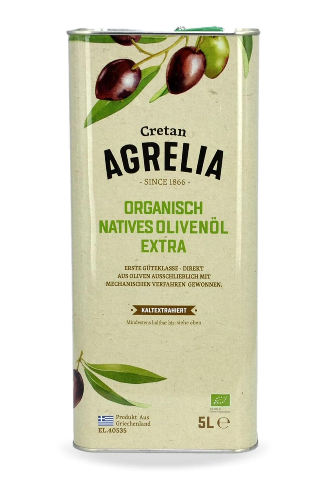 5L Bio Olivenöl, Extra Nativ, Sortenrein, Koroneiki Oliven – Bild 2