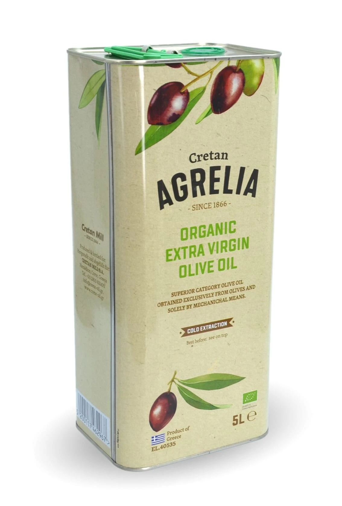 5L Bio Olivenöl, Extra Nativ, Sortenrein, Koroneiki Oliven