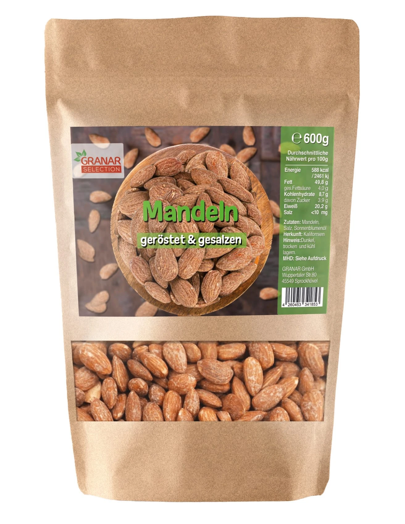 600g Mandeln, Knackig, Geröstet Und Gesalzen Von Granar