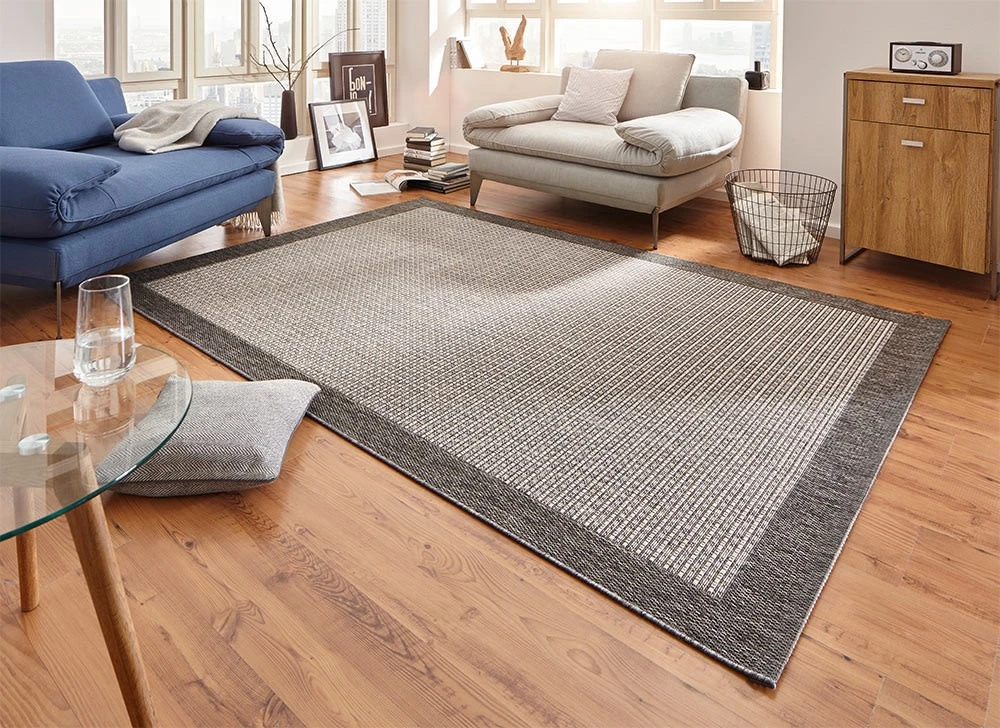 Flachgewebe Teppich Simple Grau – Bild 4