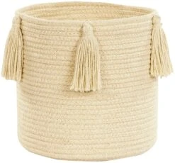 Korb "Pom-Pom" In Gelb - 22x21x21 Cm