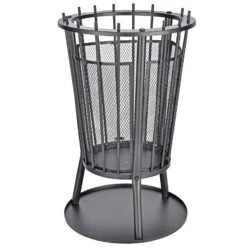 HI Feuerkorb Mit Funkenschutz In Schwarz