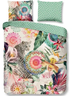 Satin-Bettwäsche-Set "Hip" In Grün/ Bunt