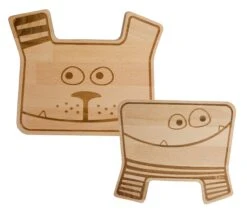 2-seitiges Frühstücksbrett "MonTi Dog" In Natur - Buchenholz