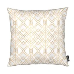 Kissen "Golden Geo" In Weiß
