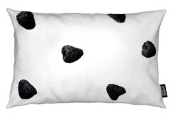 Kissen "Raspberries" In Grau & Schwarz