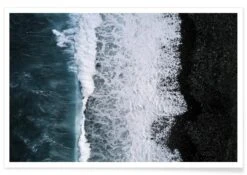 Poster "Abstract Aerial By @regnumsaturni" In Blau & Schwarz