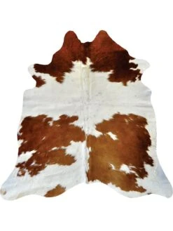 Kuhfell In Weiß/ Hellbraun