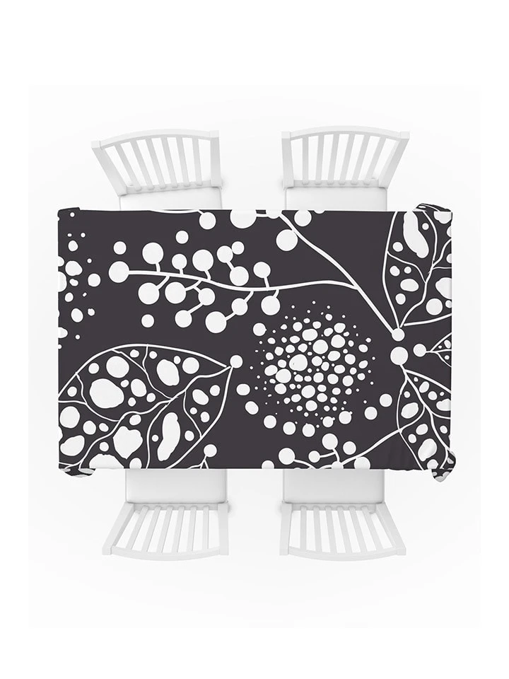 Tischdecke In Schwarz/ Weiß - (L)180 X (B)135 Cm