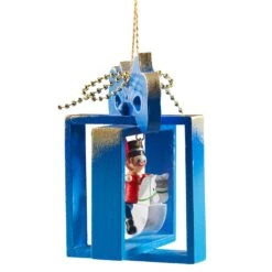 Baumschmuck Geschenkpäckchen Mit Reiter, Blau In Bunt