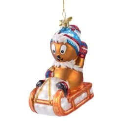 Baumschmuck Glas Pittiplatsch Auf Schlitten In Bunt