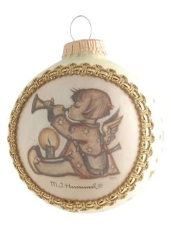 Christbaumkugel "Engel Mit Trompete" In Gold - Ø 8 Cm