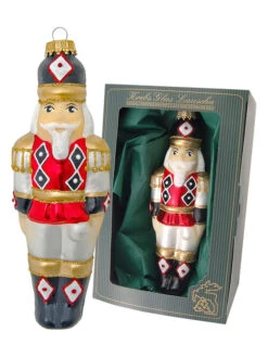 Christbaumornament "Nussknacker Mit Karrierter Weste" In Bunt - (L)15 Cm