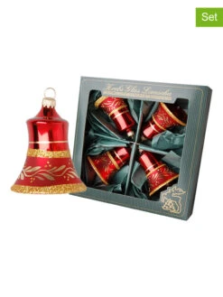 Christbaumornamente "Glocke" In Rot - 4 Stück