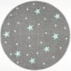 Teppich HEAVEN Silbergrau/mint Rund