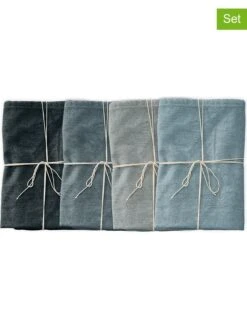 4er-Set: Servietten "Blue Gradient" In Blau - (L)40 X (B)20 Cm