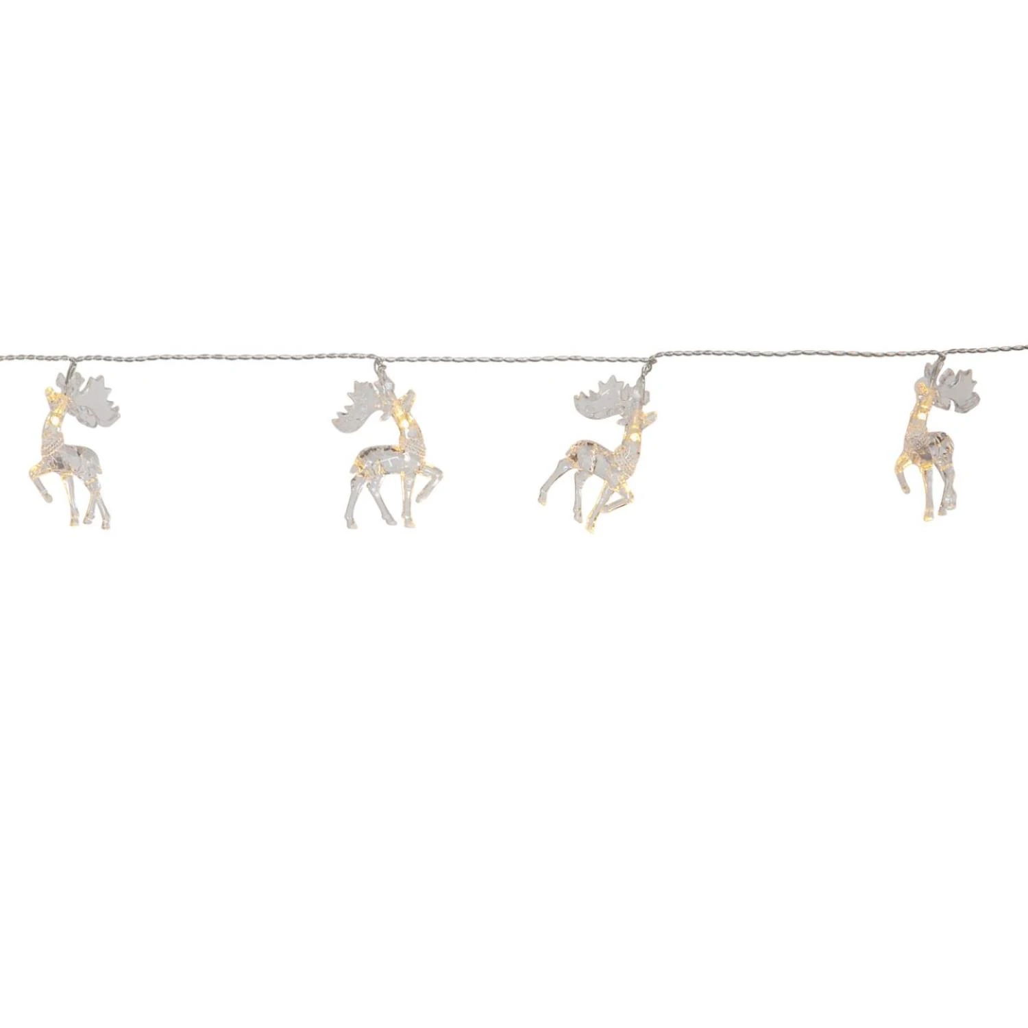 LED Deko Lichterkette Rentiere Timer L: 1,35m In Transparent