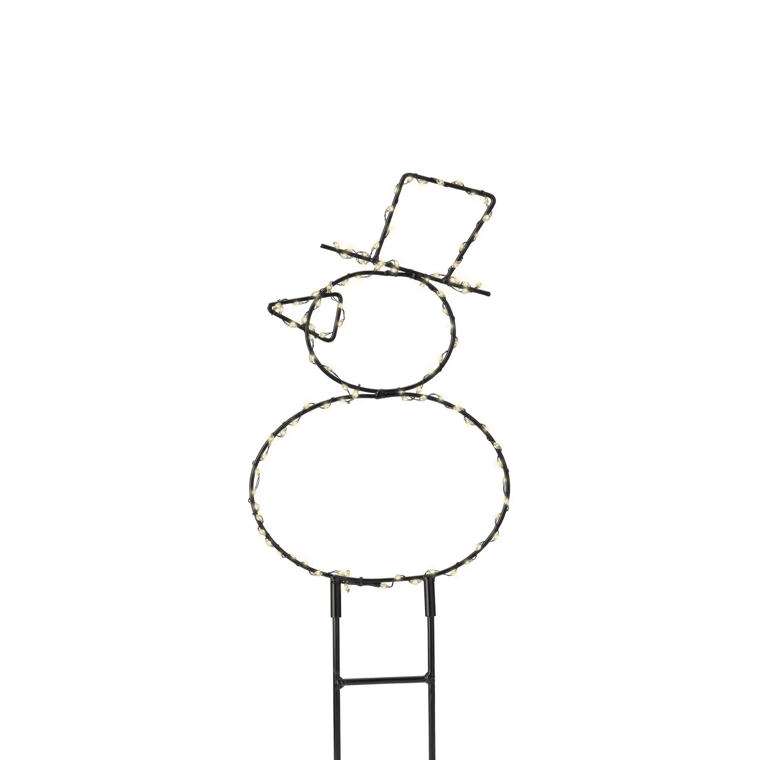 LED Gartenstecker Schneemann 100LED H: 27cm Für Außen In Schwarz