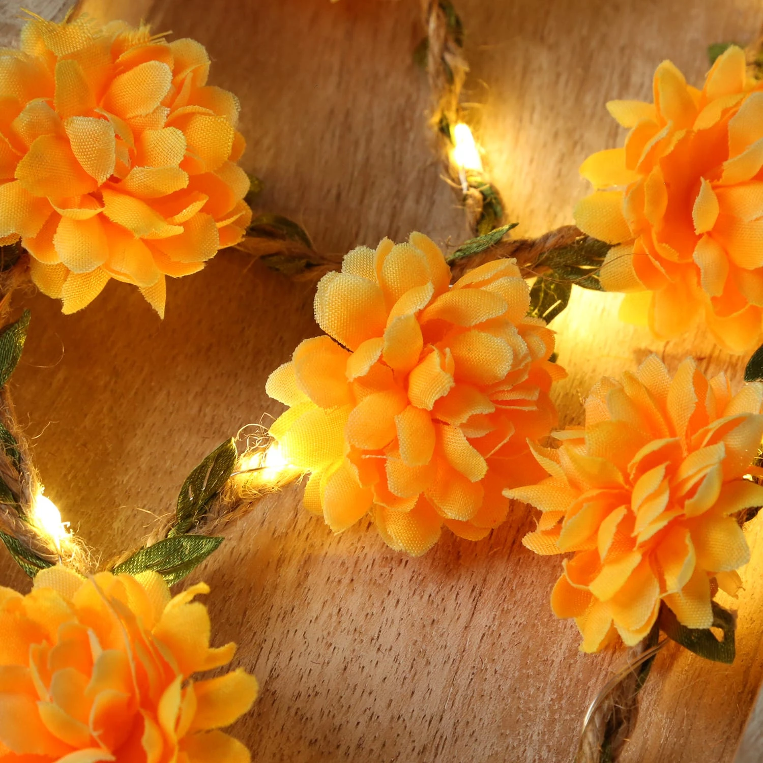 LED Lichterkette Blumen In Orange - L: 1,45m – Bild 5