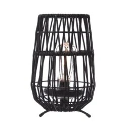 LED Solar Tischleuchte Wetterfest Für Außen H: 27,5cm In Schwarz