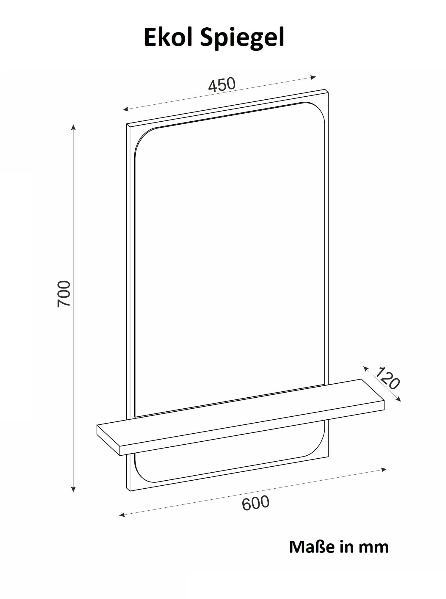 Spiegel Ekol Walnuss Mit Ablage – Bild 5
