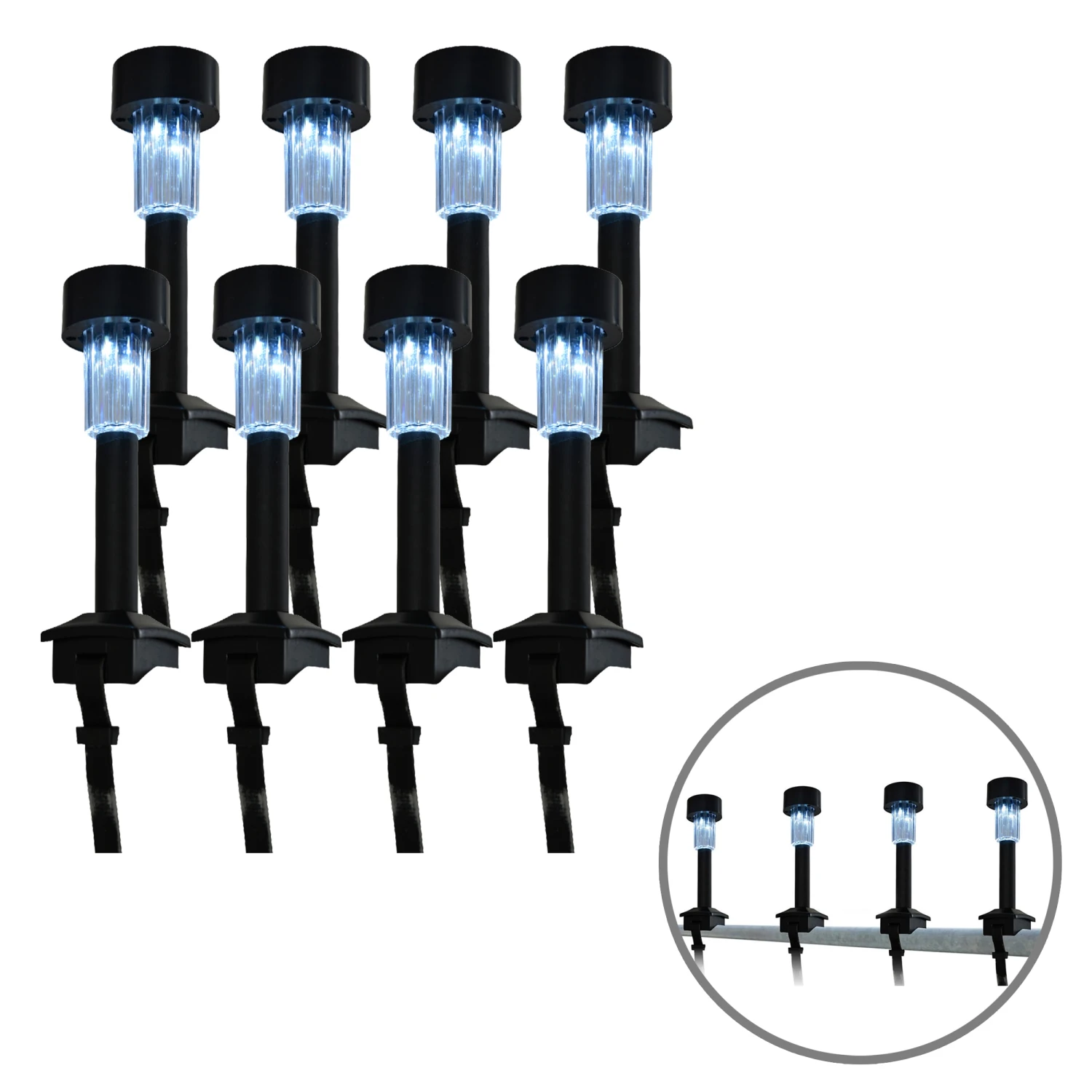 8er-Set LED Solar In Schwarz – Bild 2