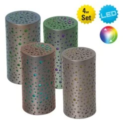 Deko-Leuchte 4er-Set "Colorful" In Tabak