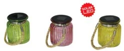 Deko-Solar-Glas Mit Kordel "Jar" 3er-Set In Bunt