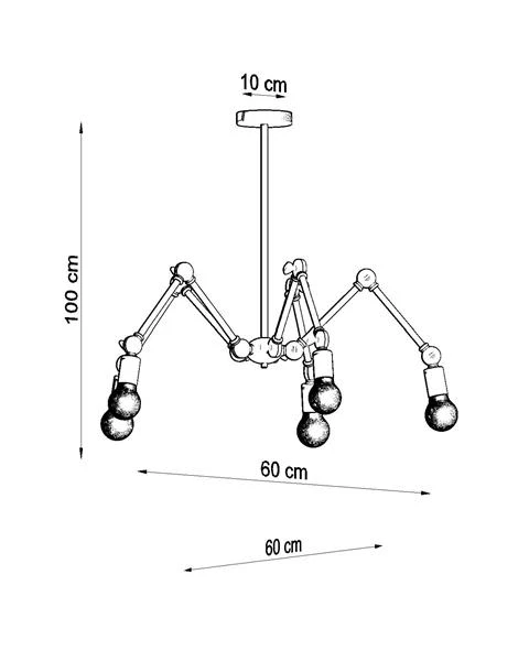 Hängeleuchte MATILDA 5 In Schwarz (L)60cm (B)60cm (H)100cm – Bild 7