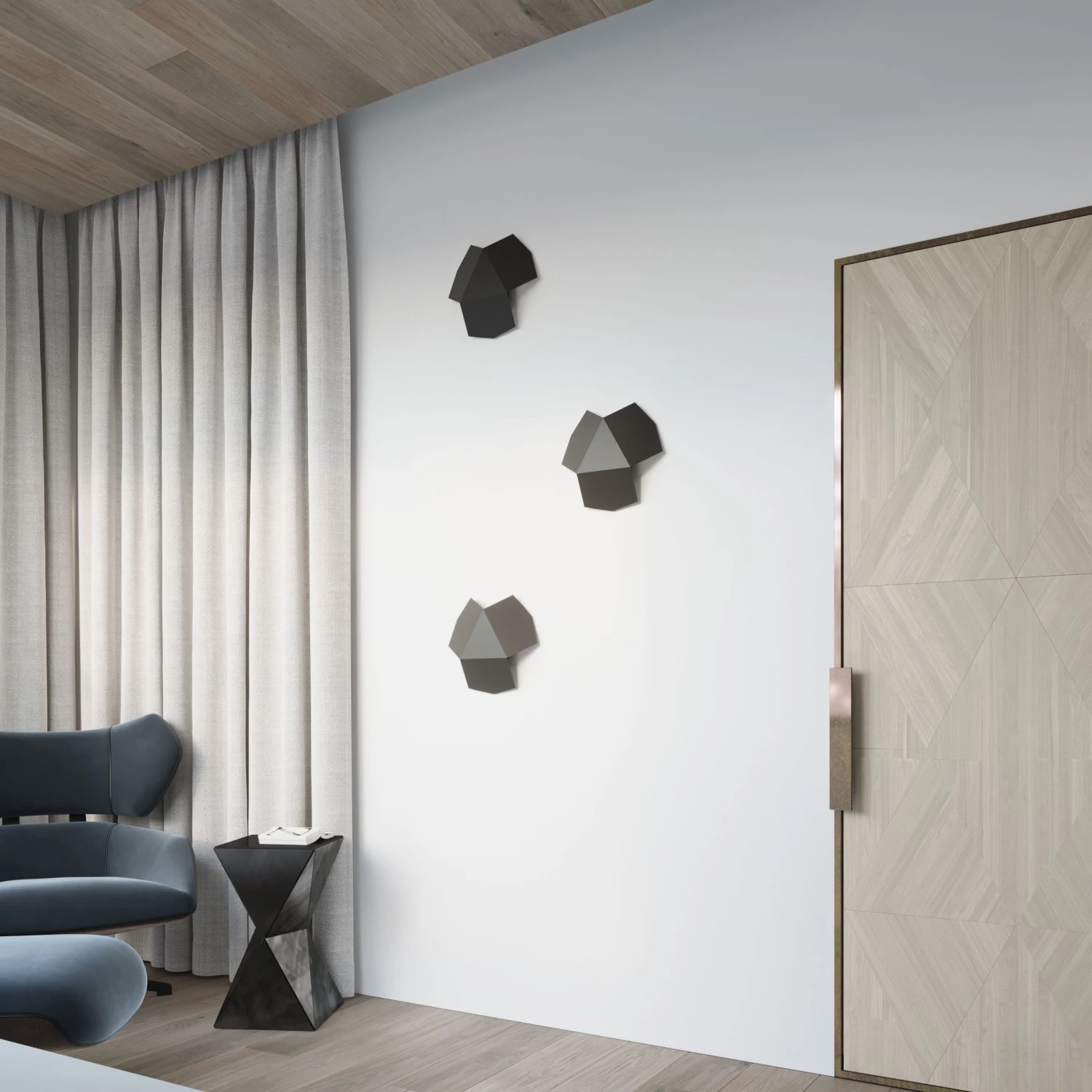 Wandleuchte HIRU Stahl In Schwarz Moderne Geometrische Lampe 2XG9 LED NICE LAMPS – Bild 4