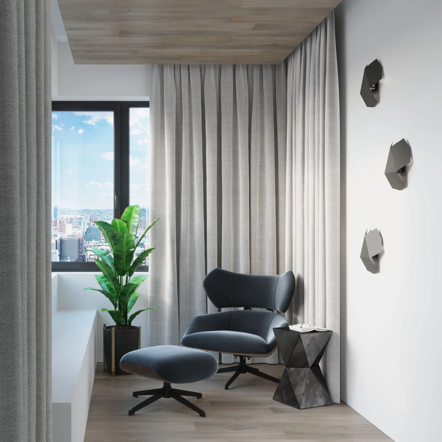 Wandleuchte HIRU Stahl In Schwarz Moderne Geometrische Lampe 2XG9 LED NICE LAMPS – Bild 5